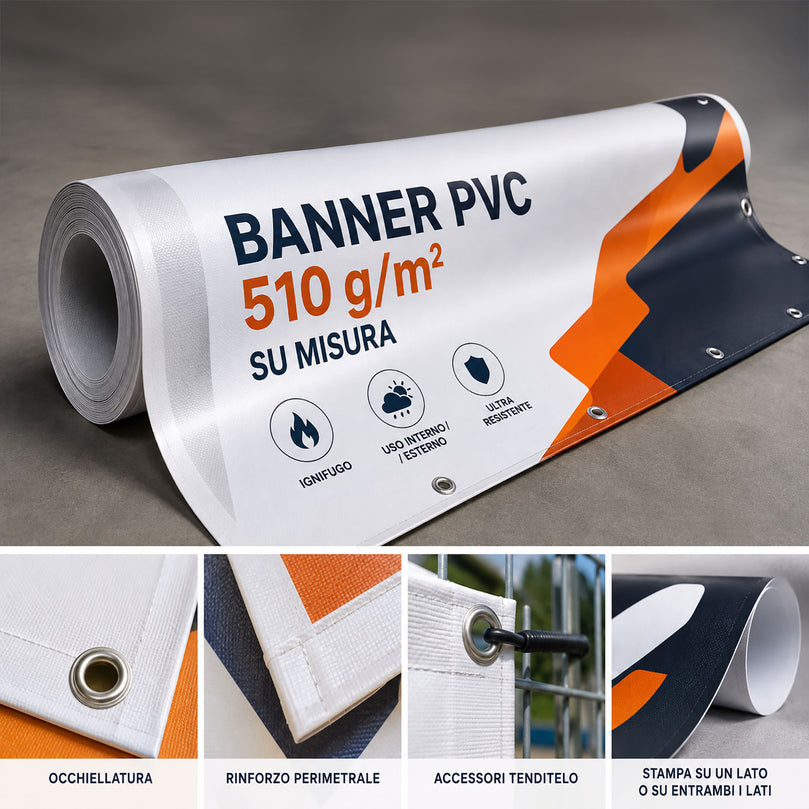 Banner PVC 510 g su Misura personalizzato