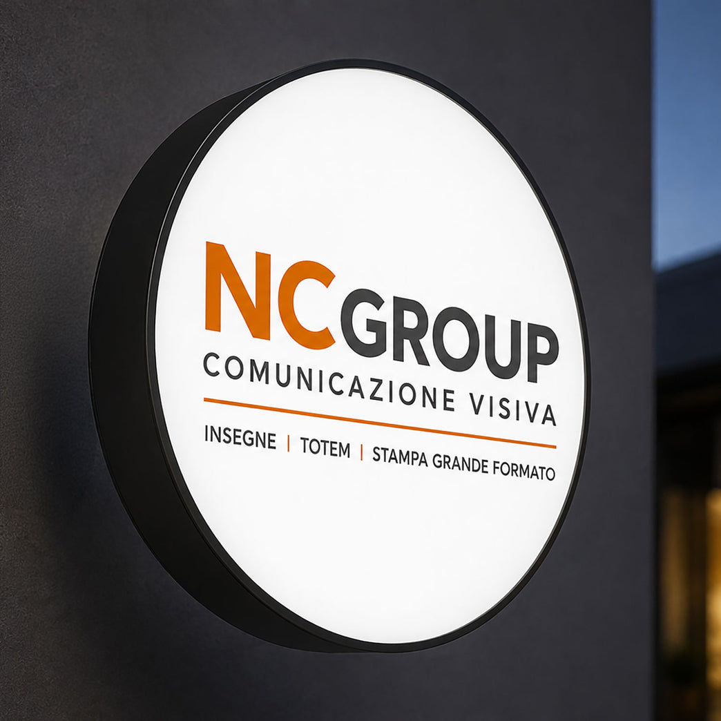 Insegna Luminosa Tonda Monofacciale personalizzata LED